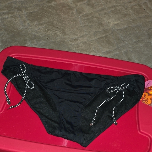 (J29) Black Bikini Bottom with Bow Ties SZ  XL - Picture 1 of 4